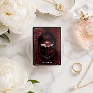 Gothic The Reader Magnetic Phone Grip 2D Acrylic Tarot Card Phone Holder Removable MagSafe Stand Dark Academia Gift