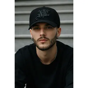 Unisex Plain Custom Personalized Cap - Premium Textile, Vinyl Design with ALC Initials & Cross Symbol, Adjustable Fit for All Day Wear