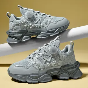 Breathable Men's Running Shoes Chunky Platform Retro Thick-Soled Trainer Men's fashion Trendy Sports And Casual Shoe Dad's Comfort Shoes Luxury  Black Runner Athletic Training Footwear Sneakers