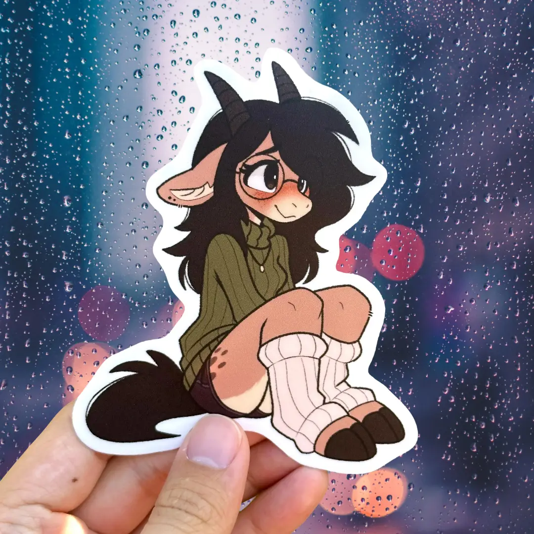Kiko Horse Goat Furry Sticker, Cute Sticker.