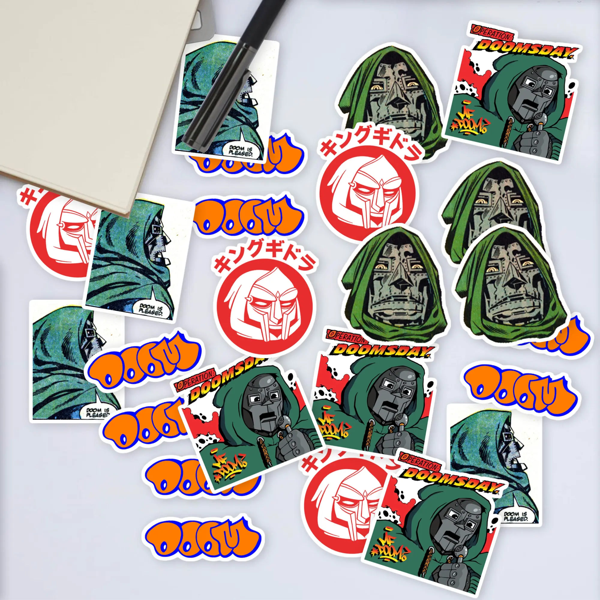 Stickers Pack 20 Pcs MF Bumper Aesthetic Water Doom Skateboard Luggage Bottle Car Laptop Waterproof Bike Colorful Vinyl Guitar