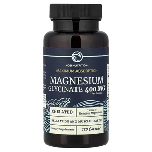 Nobi Nutrition Magnesium Glycinate, Maximum Absorption, 120 Capsules (200 mg per Capsule)