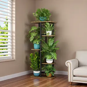 Plant Stand 5 Tier 6 Plant Multiple Flower Rack Holder Shelves Rack Storage Organizer Display Indoor Planter for Balcony Bedroom Patio Garden Living Room