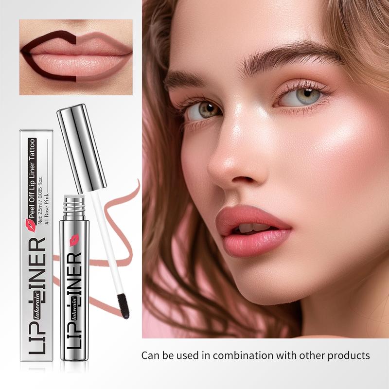 lakerain 1 Count/4 Counts Peel-off Liquid Lip Liner Lip Stain, Long-lasting Matte Peelable Lip Gloss, 4 Shades Available, Highly Pigmented, All-day Wear, Essential Lip Makeup Tools, Women's Cosmetics, Lip Makeup Products