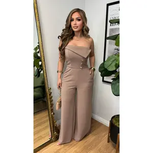 Modern Elegance Tailored Jumpsuit (Deep Tan)