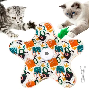 Minmin's House Interactive Kitten Wand Teaser Toy with Lifelike Bird Chirp Rechargeable Hidden Feathers for Indoor Exercise Boredom Relief Anti Depression Fun Gift for Cats
