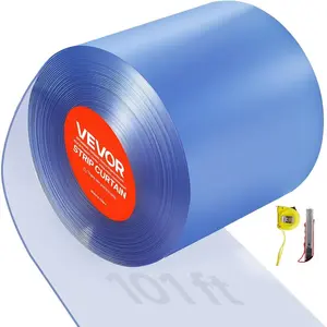 VEVOR Strip Curtain, 100' Lengthx 12 Widthx 0.12 Thickness, Clear PVC Smooth Curtain Strip Door Bulk Roll, Plastic Door Strips for Doorway of Supermarket, Garage, Warehouse, Barn, Pet Animal HouseVEVOR Super Brand Day