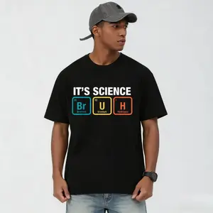 Science Periodic Table of Elements Funny Graphic T-Shirt - Soft, Breathable Polyester Short Sleeve Crew Neck Top for Teens - "IT's SCIENCE" Design with Colorful Periodic Table Elements - Perfect for All Seasons