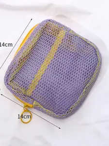 Dopamine Color Tofu Bag, Large Portable Mesh Makeup & Lipstick Organizer, Cotton Pad Storage Pouch, Cosmetic Pouch, Ideal Holiday Gift for Women, Perfect for Christmas, Valentine's and Birthdays