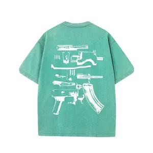 [Vintage In Glock We Trust Tee] Vintage Washed In Glock We Trust Patterns Men'S T-Shirt - High Quality Round Neck Drop Shoulder Short Sleeve Old Summer Clothing