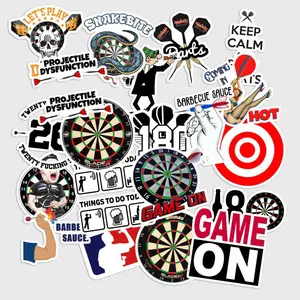 Sticker Pack 20 pcs Darts Game Stickers, Bullseye Target Sport Vinyl Decals for Laptop Bottle