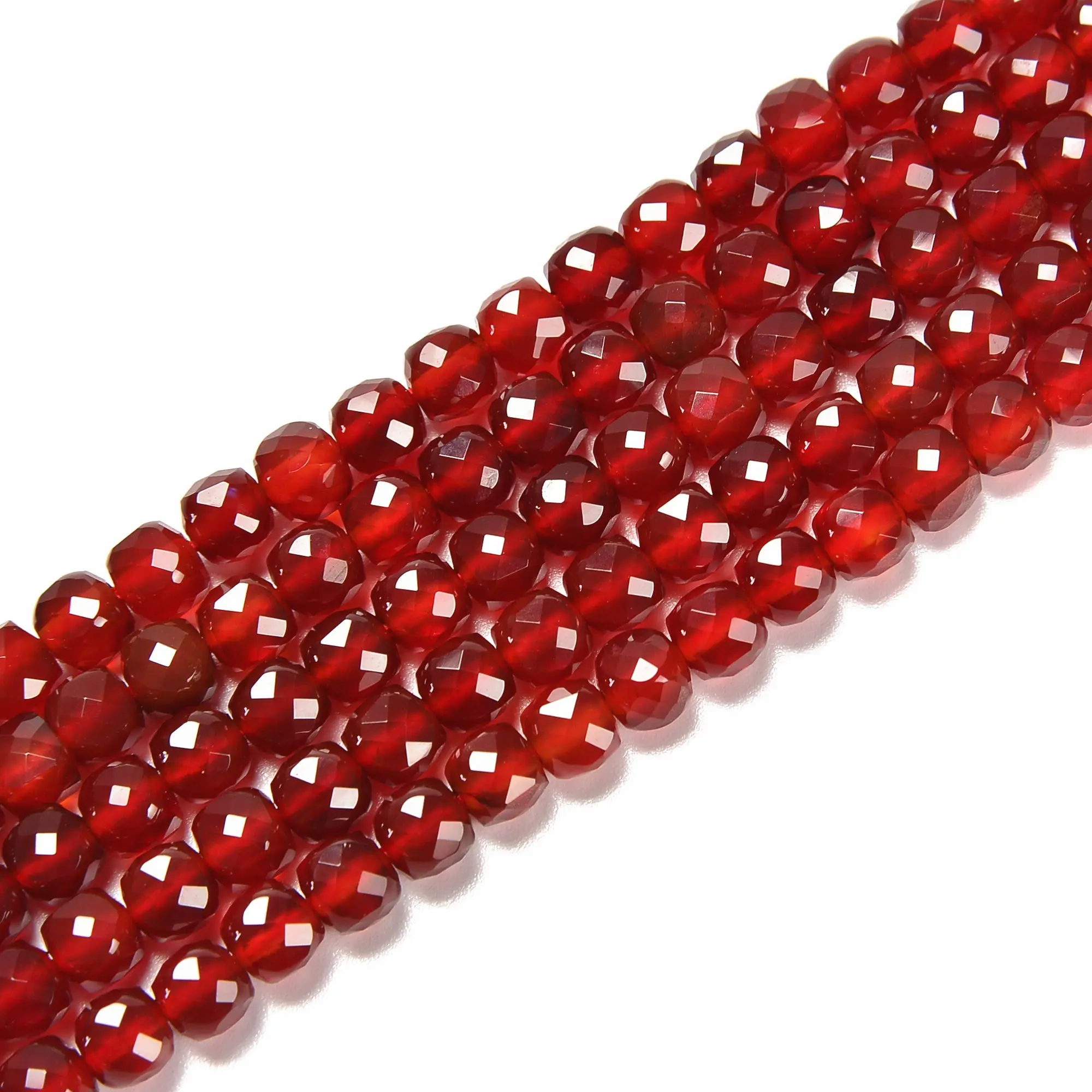 4mm Carnelian Faceted Cube Beads, 15.5'' Strand Gemstone Loose Beads for Jewelry Making, Craft Beads for DIY Bracelet Necklace Key Chain