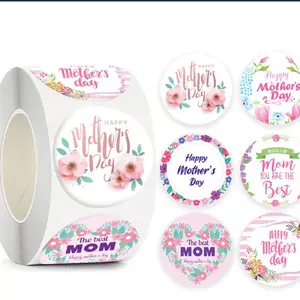 Mother's Day Style Sticker Roll, Decorative Gift Stickers, Multi-Style Stickers, Floral Motifs, Perfect for Mother's Day Gifts and Party Decoration, Party Essentials