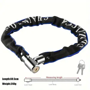 Super Secure Bicycle Chain Lock, Lightweight and Theft-Resistant Tungsten Steel, Polished Finish for Road and Mountain Bikes, Bike Parts