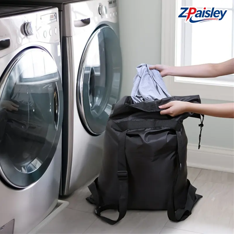 Extra Large Laundry Bag Backpack with Adjustable Shoulder Straps, Heavy Duty Drawstring Dirty Clothes Bag 24x36 Inch, Waterproof Tear Resistant Foldable Storage Bag for College Dorm Apartment Travel Camping Laundromat Moving