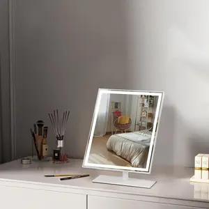 Makeup Mirror with Lights 10" x 14" Large LED Lighted Mirror,Hollywood Make Up Mirror with Lighting for Bedroom Tabletop, Touc,120°