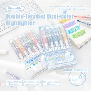Double-headed color-stacked highlighters, high-appearation-level highlighters, student color-focused markers, and note-taking markers