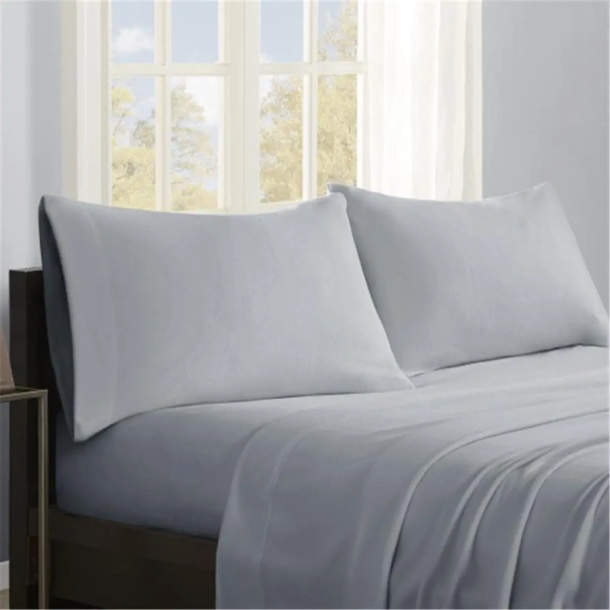 212 MAIN True North Ultra-Soft Micro Fleece Grey California King Sheet Set - Cozy Warmth Bedding for Bedroom Use