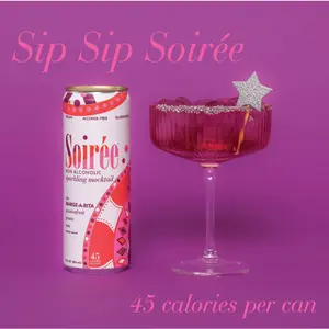 Soiree Non Alcoholic Mocktails The Marge-a-rita Passionfruit Guava & Rose Ready to Drink 12 Pack 12oz Cans Non-Alcoholic Lightly Sparkling Mocktail Naturally Flavored