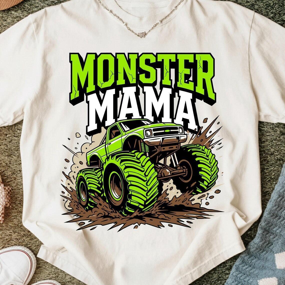 Monster Mama T-Shirt, Monster Truck Mom Shirt, Mother’s Day Outfit, Boy Mom Shirt, Off Road Truck, Gift for Mom Women, Trendy Unisex Tee