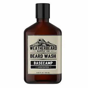 Weatherbeard Supply Co. Basecamp Beard Wash - Daily Beard Cleanser - Unscented, Fragrance-Free for Sensitive Skin
