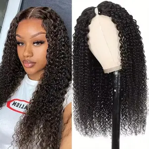 30 Inch Deep Wave V Part Wig Human Hair 180% Density Glueless Curly V-Part Wigs for Black Women No Leave Out Needed  Raw Virgin Brazilian Water Curly Human Hair Wig