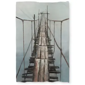 Begin Home Decor C1DCTXLWNBB1BT Old Abandoned Bridge Twin Size Extra Long Duvet Cover - Scenic Home Decor