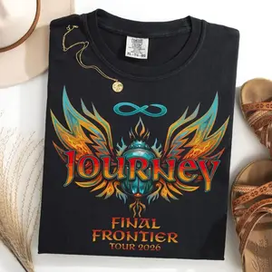 Journey Final Frontier Tour 2026 Shirt, Retro Rock Band T-Shirt, Vintage 80s Music Aesthetic, Classic Rock Fan Gift 6LD