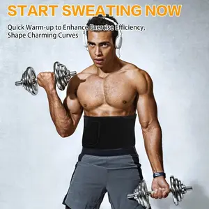 1 Piece Adjustable Waist Trimmer Sweat Belt, Sauna Waist Trainer, Sauna Effect Fat Burner Exercise Belt Lumbar Support, Slimming Body Shaper Workout Girdles Band, Women and Men