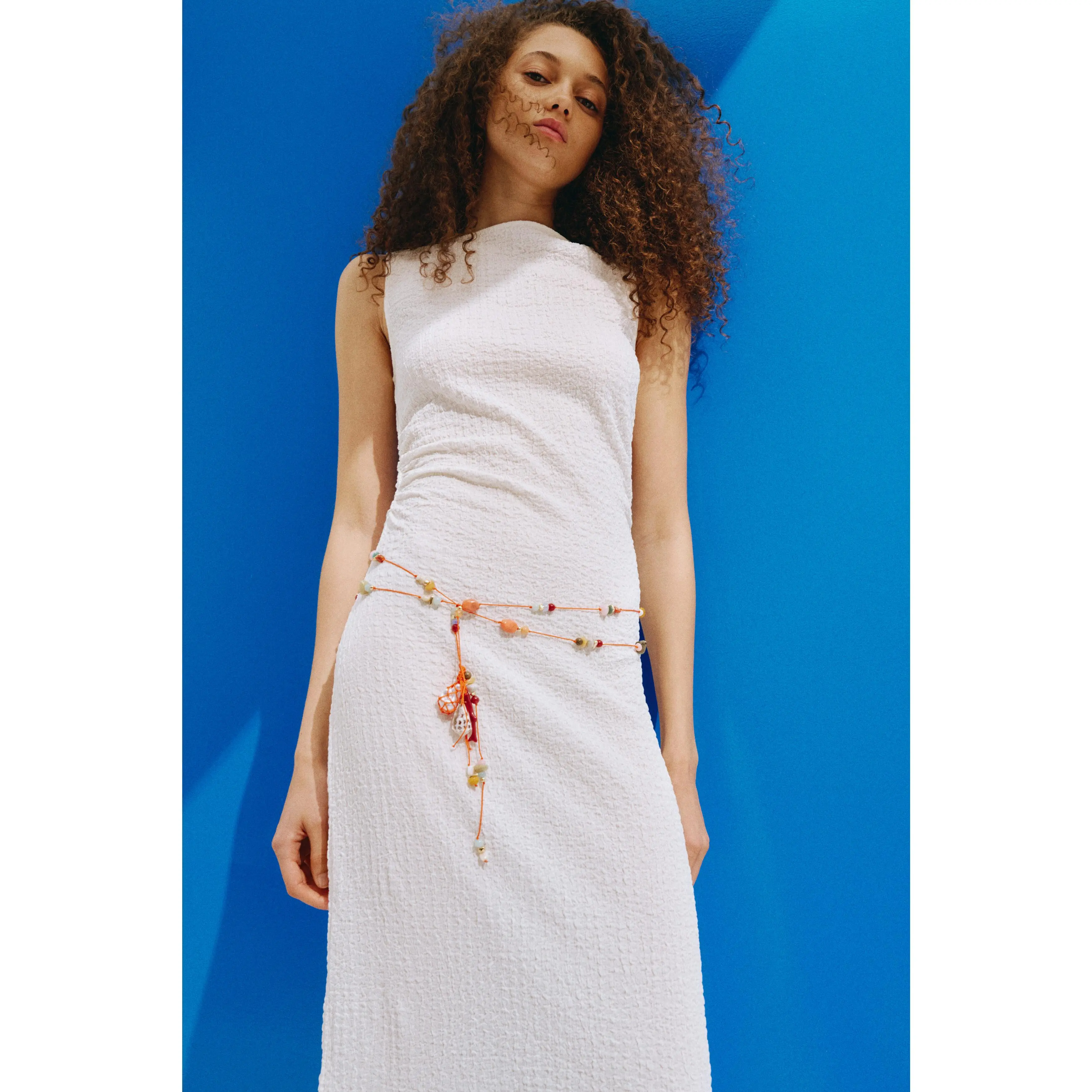H&M Crinkled boat-neck dress