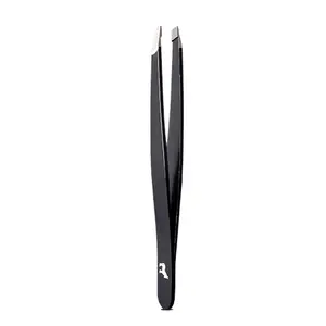 Slant Tip Tweezers - Stainless Steel, Slanted Precision Hair Removal Tool | Pluck Eyebrows, Lashes, Unibrows, Nose & Ear Hairs, Ingrowns | Splinter Removal | Salon & Spa Quality