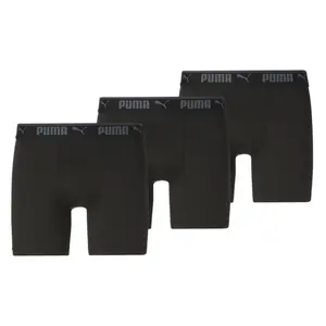 PUMA Mens 3-Pack Boxer Briefs Casual Casual Breathable - Black