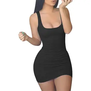 Women's Casual Fit Maternity Sleeveless Crew Neck Pocketed Bodycon Mini Dress - Solid Above-Knee Summer Club Maternity Clothing