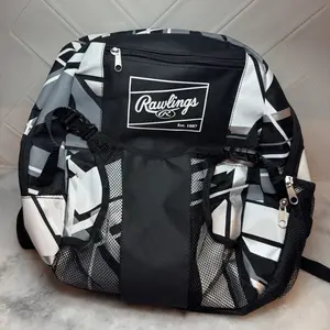 New Rawlings Bag Baseball Softball Backpack Black White