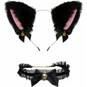 Cat Ears Headband For Women & Girls - Faux Fur Ears With Bells, Perfect For Cosplay & Birthday Party