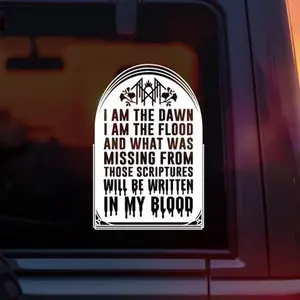 Sleep Token “I Am The Dawn I Am The Flood” Vinyl Car Decal – Even In Arcadia Lyrics Sticker – Dark Aesthetic Alternative Metal Band Car Window Laptop Tumbler Vinyl for Sleep Token Fans