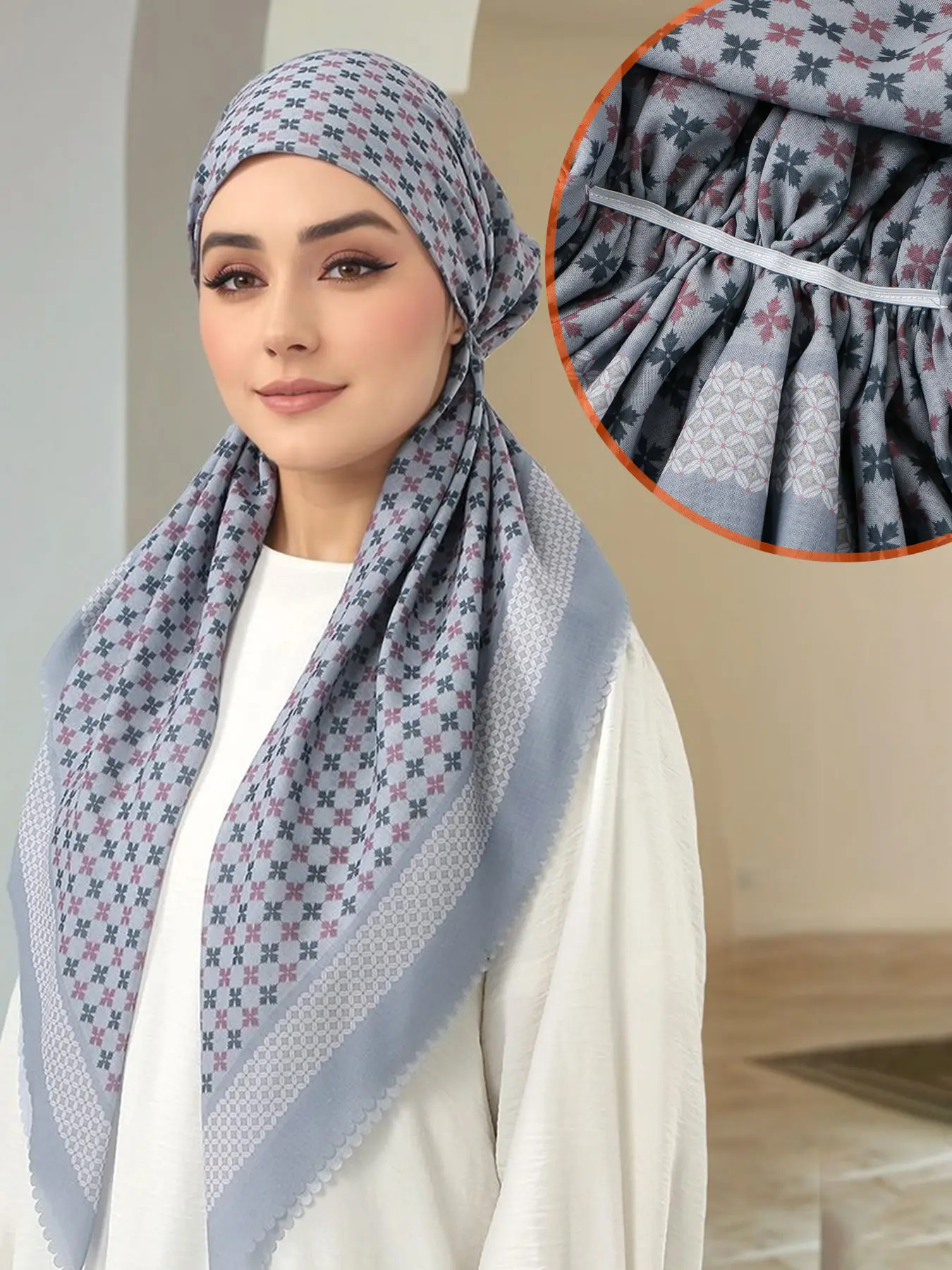 Women's Fashionable Digital Print Sleep Cap, Casual Versatile Simple Hijab, Breathable Sweat-Wicking Jersey Hijabs for Daily Wear