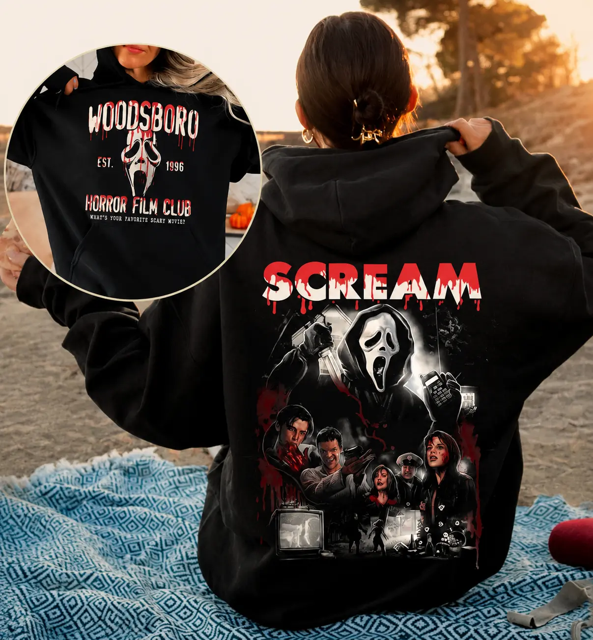 Woodsboro Movie Hoodie, Scream Movie Hoodie, Horror Movie Graphic Hoodie