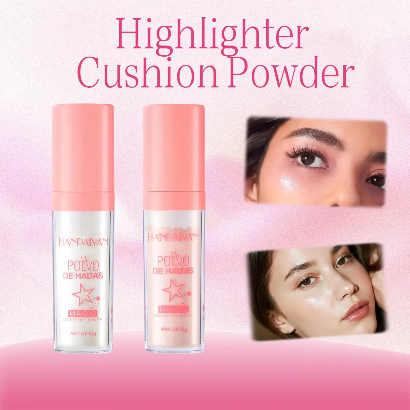#01 White Moonbeam Shimmer Highlighter Powder Cosmetic - Single Item Pearly Glitter Bar for Face & Body, Long-Lasting Glow Makeup with Sponge Tip, Ideal for Party & Daily Use, Body Contouring, Fairy Effect Gift