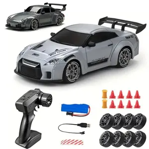 Remote control drift car, 1:24 ratio remote control car, with LED lights, 2.4GHz 20KM/H four-wheel drive high-speed remote control car, drift tires. Birthday and Easter gifts for boys and girls. Suitable for family parties