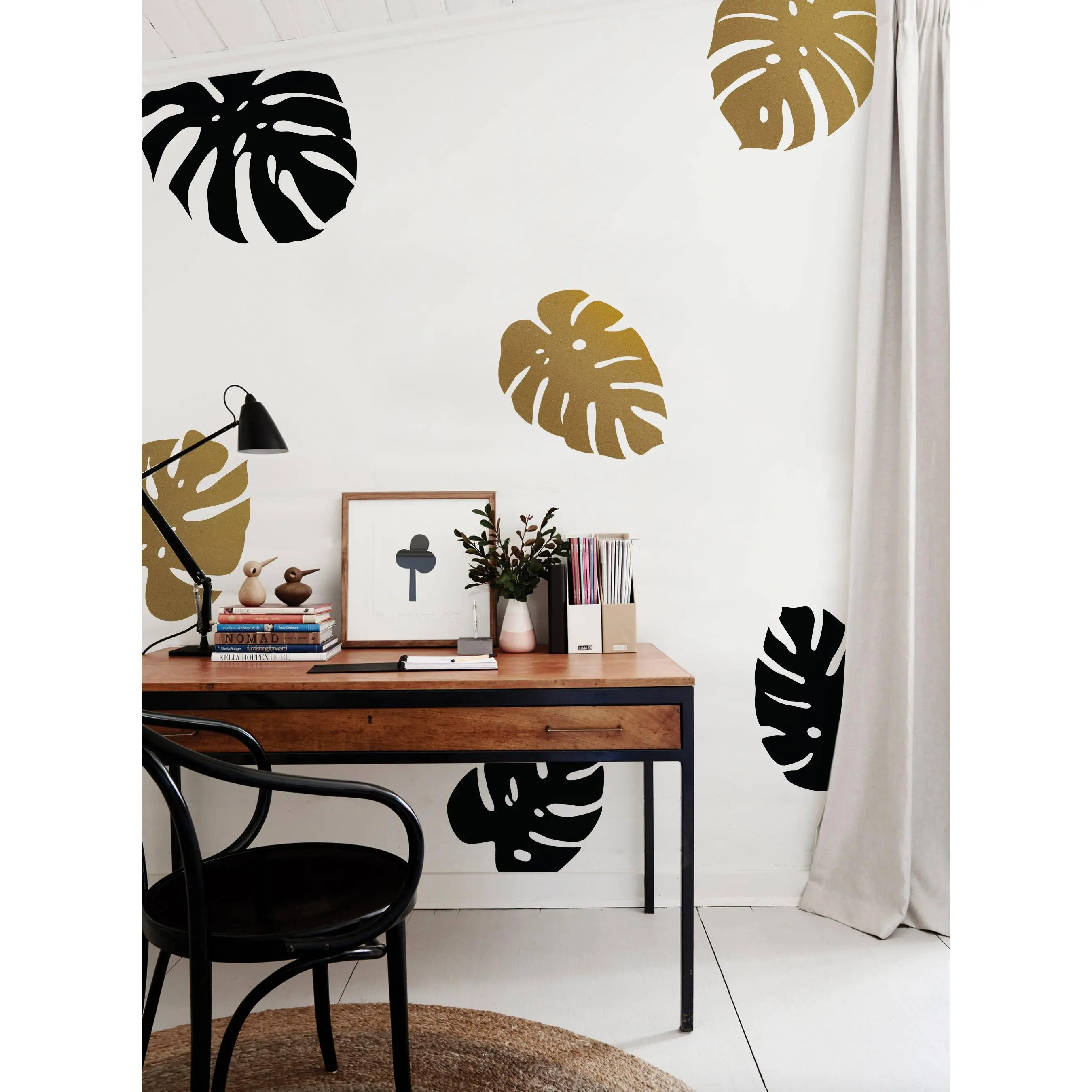 Monstera Plant Decorative Wall Decal - Multicolor Palm Leaf Sticker for Accent Wall, Natural Look Home Decor for Any Room