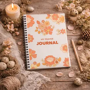Peach Blossom Prayer Journal | Inspirational Christian Notebook | Scripture Journal | Religious Gift Idea