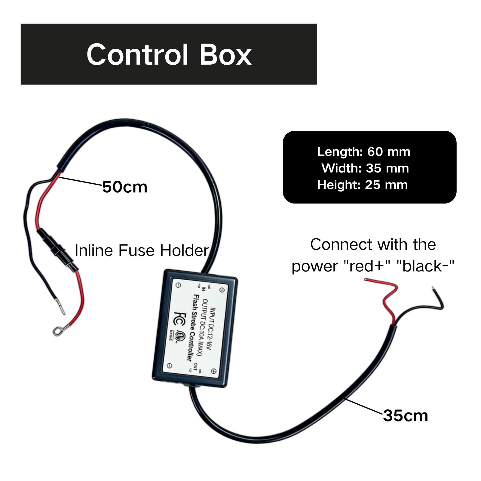Sunpie Remote Control Wiring Harness Kit for Rock Lights, In-line Fuse Holder,4 Leads,ON-OFF-Strobe , DC12V-16V