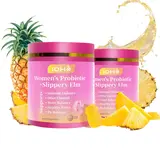 【Gold upgrade】IOHO Her Juicy Feminine Probiotics Gummies-All in One Supplement plus Slippery Elm and Prebiotics&Lactobacillus Probiotic Blend for Women's pH Balance and Dryness-Hawaiian Pineapple Gummies 60 Count women’s probiotics - Supplement Healthcare