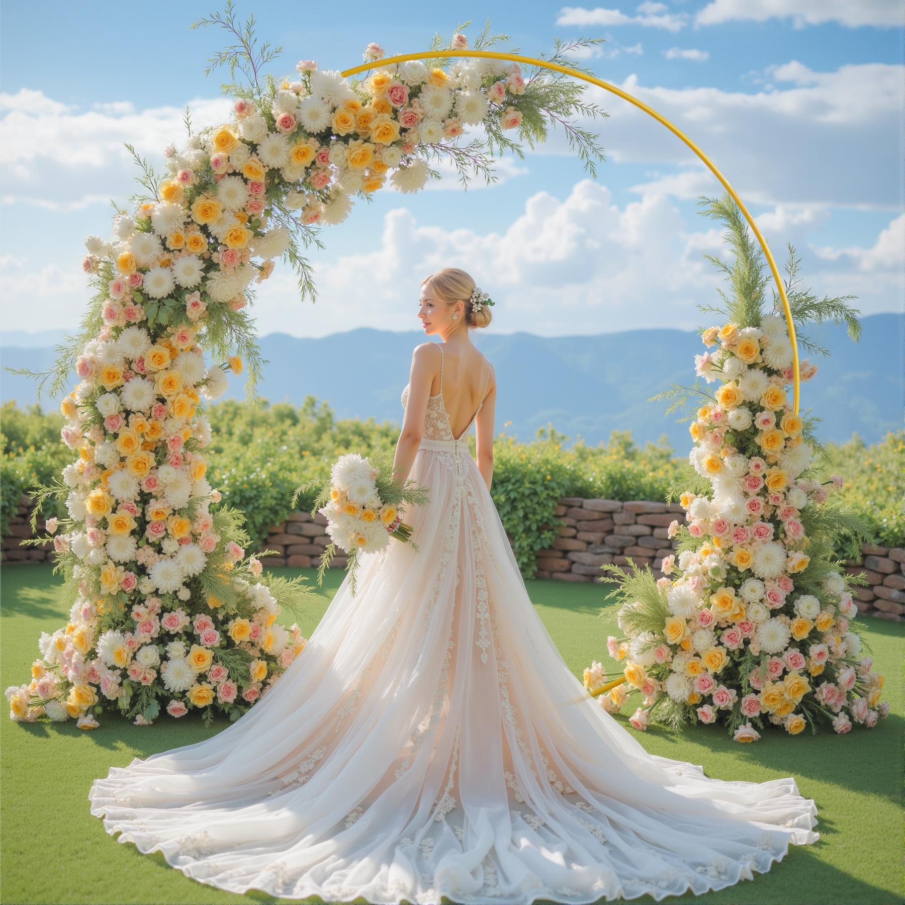 Gold Round Backdrop Stand 6FT 6.6FT 7.2FT – Circle Balloon Arch Frame in 1/2/3PCS Sets for Wedding Ceremony, Party & Event Decorations Gold Round Backdrop Stand 6FT 6.6FT 7.2FT – Circle Balloon Arch Frame in 1/2/3PCS Sets for Wedding Ceremony, Party & Event Decorations