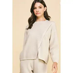 Latte Crossover Sweater
