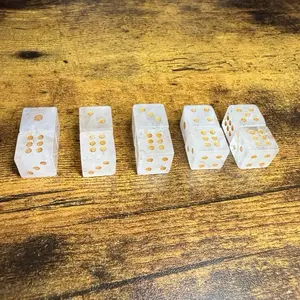 Clear Quartz Six-Side Dice (Pair of 2)