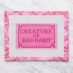 Creature of Bad Habit Needlepoint Canvas on 18 Mesh