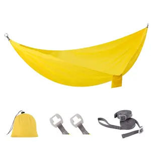Sunyear Ultralight Camping Hammock (10 oz) - 20D Nylon, 600 lbs Capacity, Patent Quick-Adjust Buckles and 2x10 ft Tree Straps, 104" x 56", Backpacking, Hiking, Travel, Indoor/Outdoor