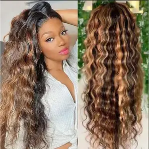 Deep Wave Half Wig  Long Curly Lace Front Half Wig  Fluffy Synthetic Hairpiece for Volume Boost